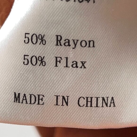 Kourt Portia Rust Smocked Mini Dress Puff Sleeve Square Neck Linen Blend Size S - Picture 10 of 11